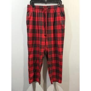 Mens Nautica Sleepwear Pants Size Medium Soft Plaid Red